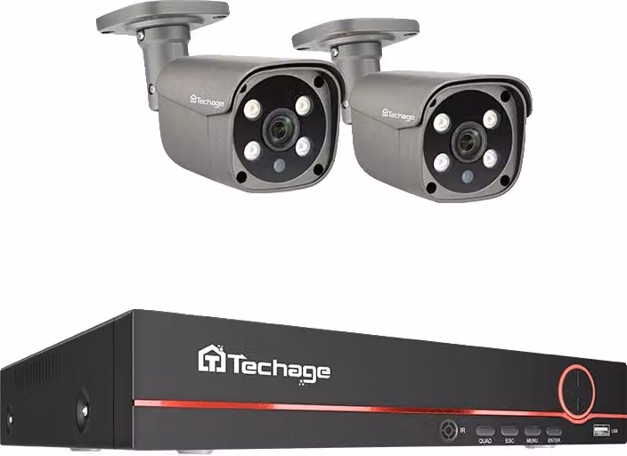 Sistema di telecamere di sicurezza, 8CH ingresso video, comunicazione audio bidirezionale, 1T, 8CH 2pcs 5MP fotocamera