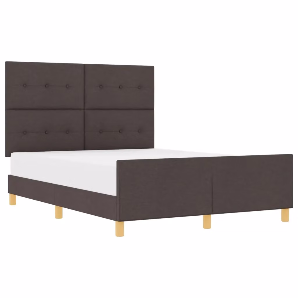 Struttura del letto moderna vidaXL in legno e tessuto marrone con cassetti L/P/H: 140 x 190 x 128 cm – 2