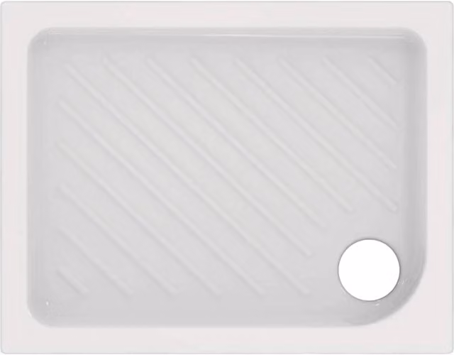 Piatto doccia rettangolare in ceramica CEI Modello Gemma bianco L: 100 cm, P: 80 cm, H: 7 cm