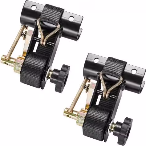 Confezione da 2 Cinghie a Cricchetto VEVOR Nere per Retrattili con Montaggio su Tubo Tondo e Doppi Ganci a J, Larghezza: 3,81 cm, Lunghezza: 2,25 m, Carico: 226,8 kg
