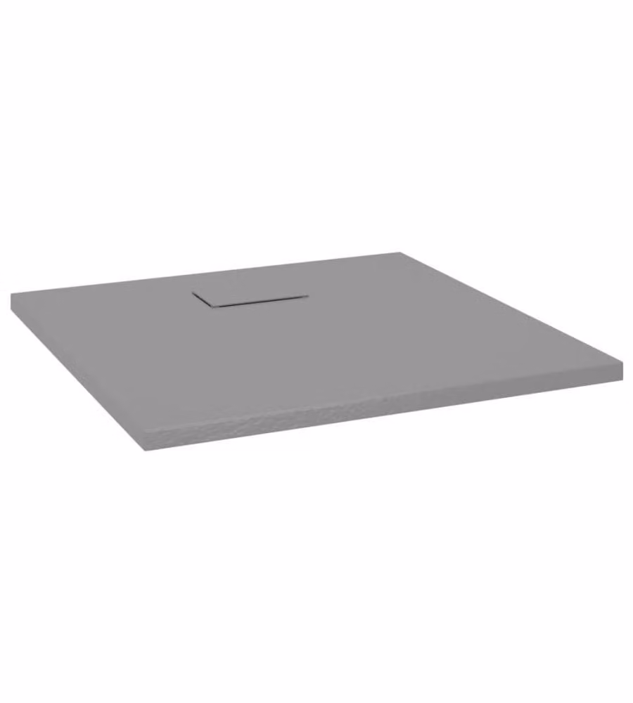Piatto Doccia Quadrato vidaXL in Mineral Cast Grigio L: 80 cm x P: 80 cm – 2