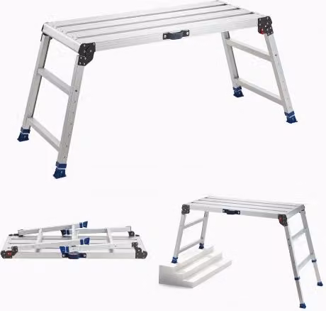 Piattaforma di Lavoro Pieghevole VEVOR in Alluminio Argento con Altezza Regolabile, L: 101,6 cm, P: 45,7 cm, Portata 226,8 kg