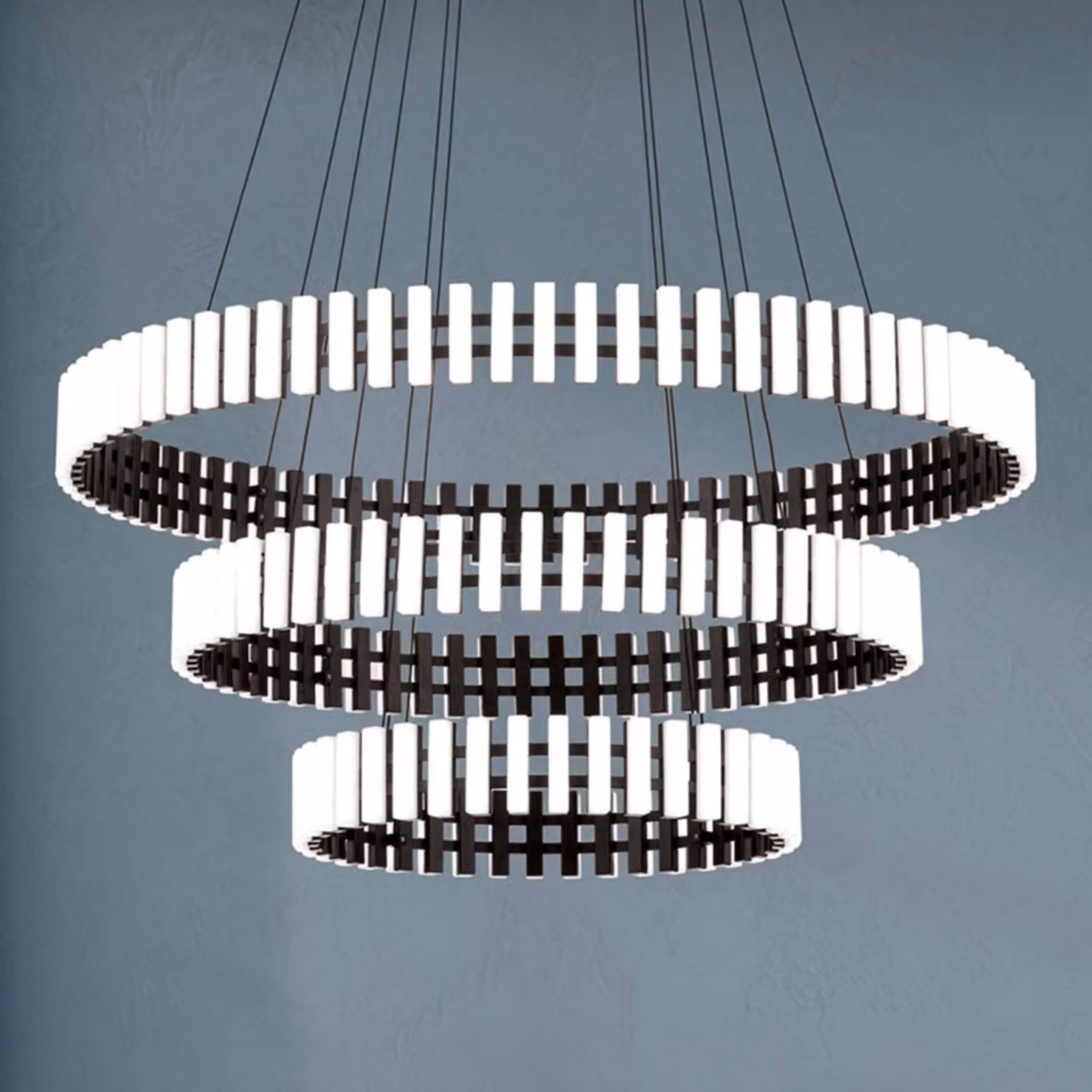 ORION Lampada LED sospensione Mansion, dimming dimmerabile, Bianco / Opale, Soggiorno / Sala da pranzo, Metallo, Design