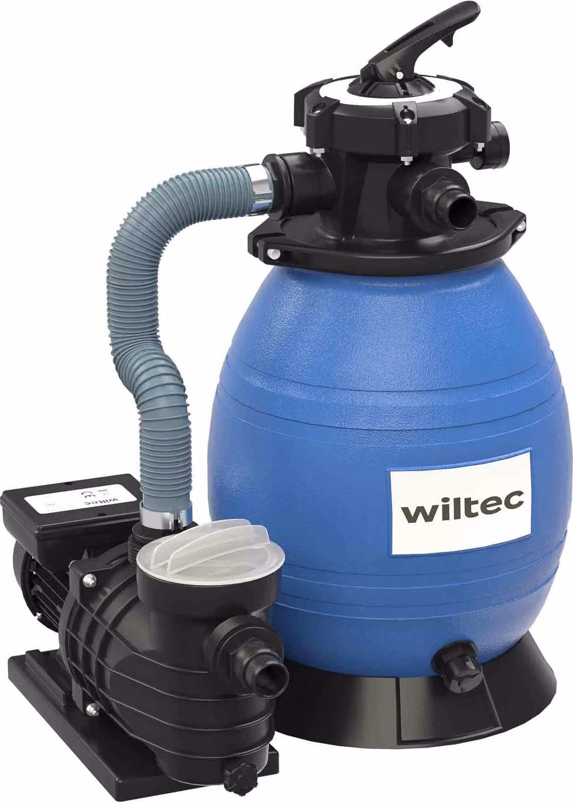 Sistema di filtraggio a sabbia Wiltec 370 W con serbatoio da 26 l e pompa autoadescante da 13200 l/h, pompa per filtro a sabbia, pompa per piscina