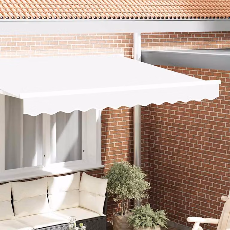 Maison Exclusive - Sostituzione del meccanismo di avvolgimento per tenda da sole, lunghezza 2,5 metri, colore bianco, materiale: poliestere