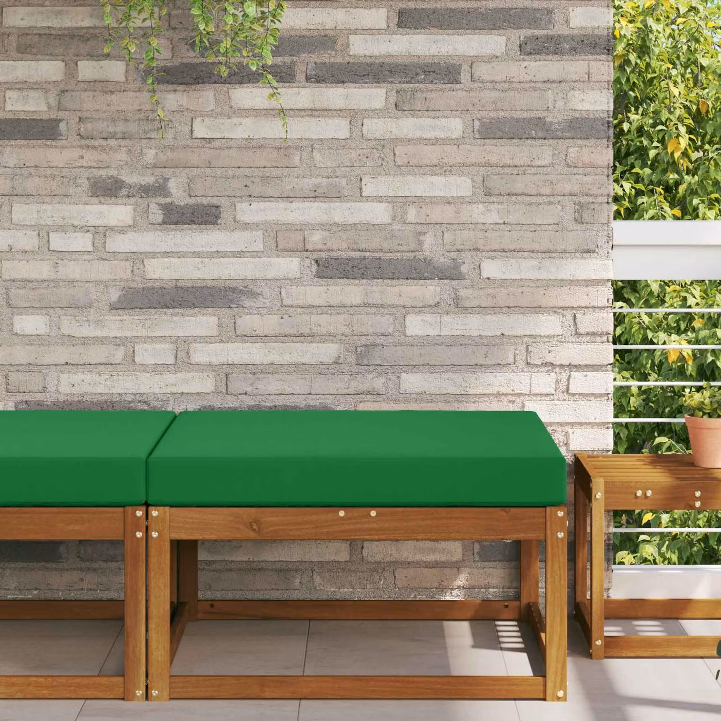 vidaXL Cuscino per divano da esterno in poliestere verde L 80 x P 80 x H 80 cm