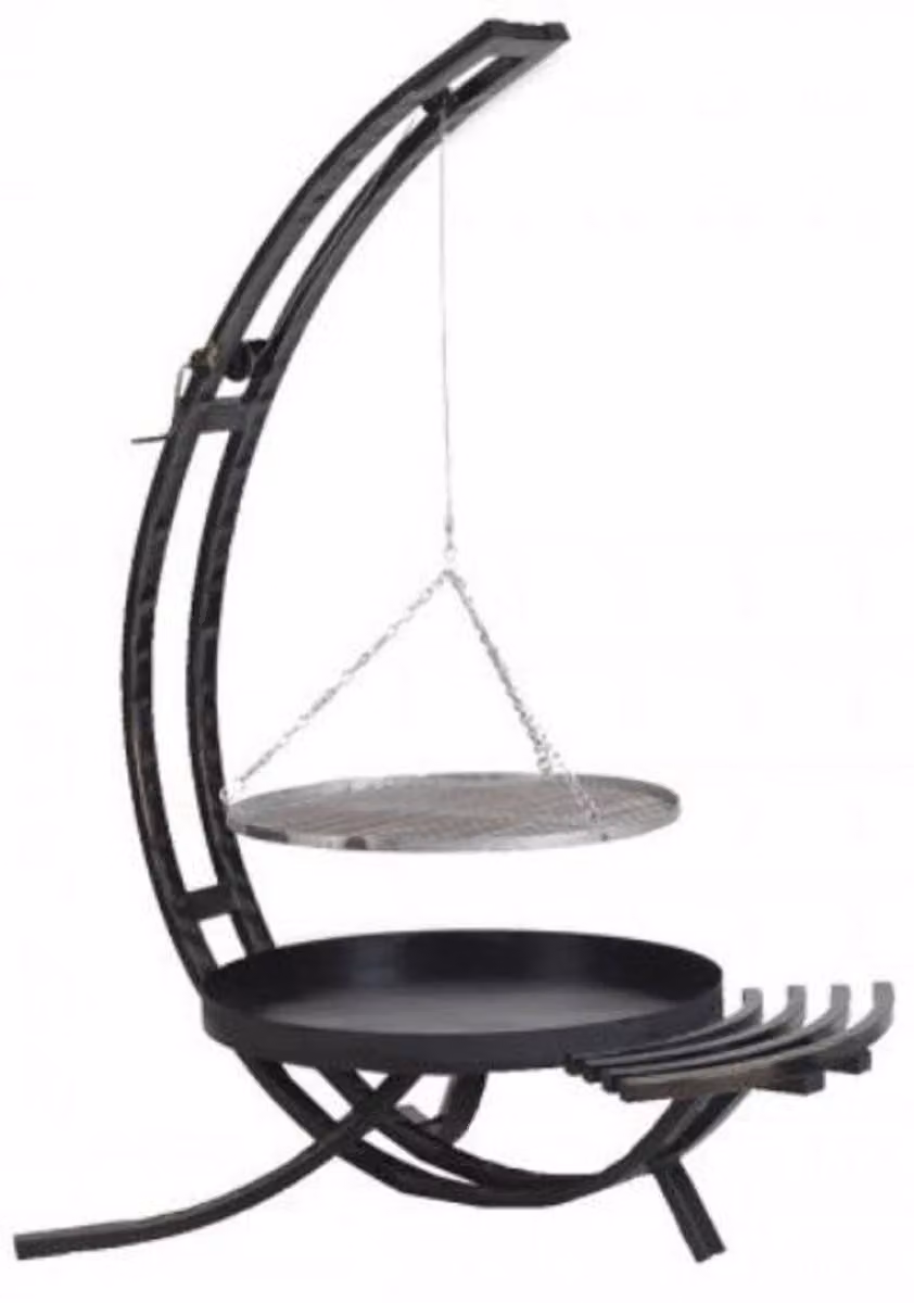 Casa Padrino griglia girevole in metallo nero / argento 80 x 70 x h. 190 cm