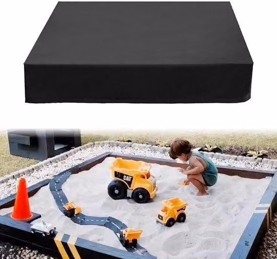 Custodia protettiva robusta per sabbiera, dimensioni 150 x 150 cm – realizzata in tessuto Oxford con rivestimento in PVC, impermeabile e resistente ai raggi UV, con cordoncino e sacchetto per il trasporto