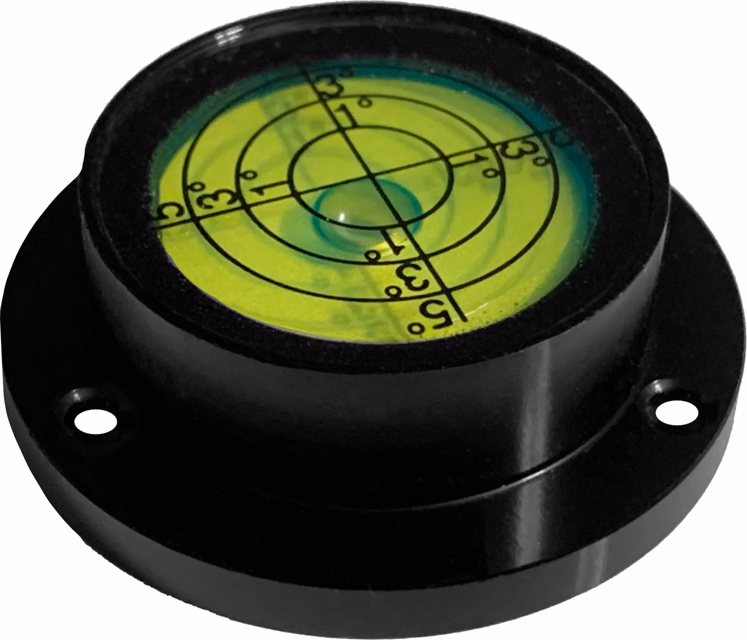 Livella a bolla rotonda con custodia in alluminio (40x30x13 mm, nera)