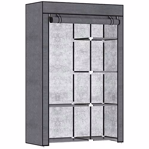 HOMCOM Armadio in tessuto senza ruote 103x43x162,5 cm Grigio scuro
