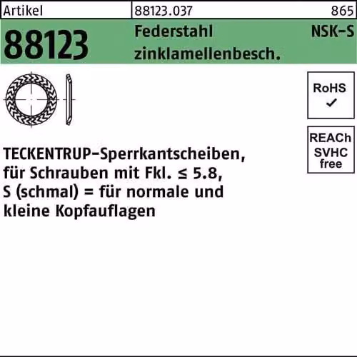 Bordi di bloccaggio TECKENTRUP. 88123 C 60 flZnnc NSK-S 4 flZn 881230370040000