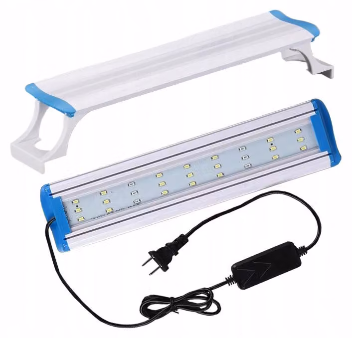 Luce LED per acquario con 36 diodi, 7000K e 10000K, lampada regolabile per acquario fino a 45 cm, 12W