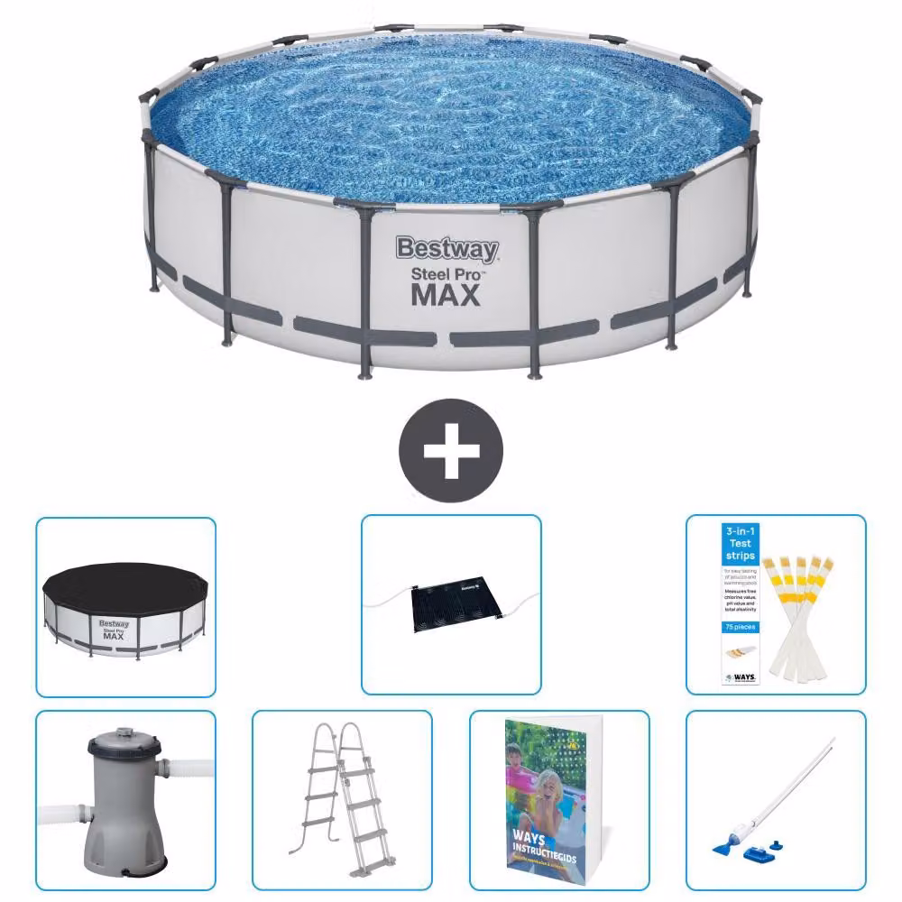 Bestway Steel Pro MAX, piscina in acciaio, forma rotonda - 427x122 cm - 6 pezzi, modello S600