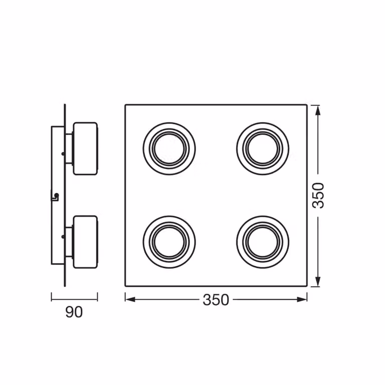 OSRAM Plafoniera ORBIS FLAME, Cromo / Argento, Bagno, Metallo, Moderno, Plafoniera