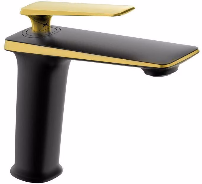 Mexen Purus rubinetto lavabo, nero/oro - 745800-75