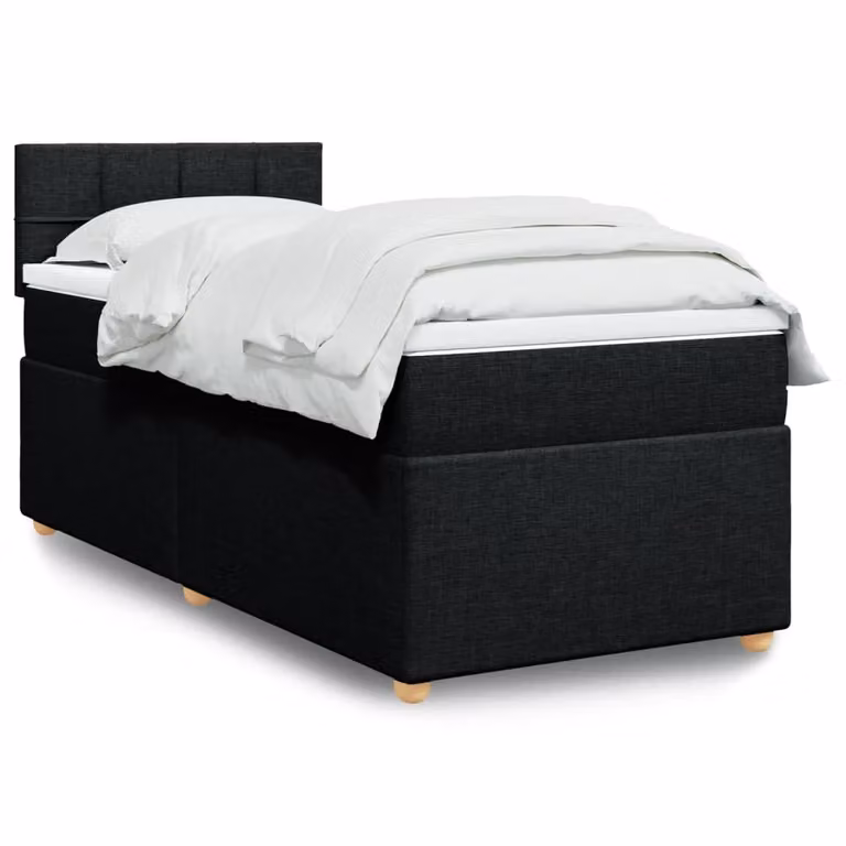 Giroletto a molle con materasso ibrido vidaXL, colore nero e bianco, L/P/H: 200 x 80 cm