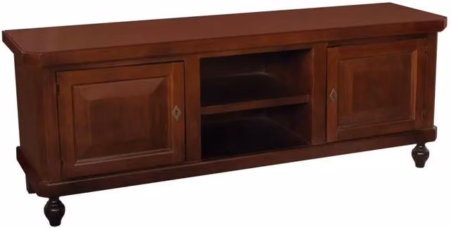 Porta TV in legno stile arte povera con 2 ante color noce scuro Mobili 2G L: 150 cm, P: 43 cm, H: 56 cm – 4