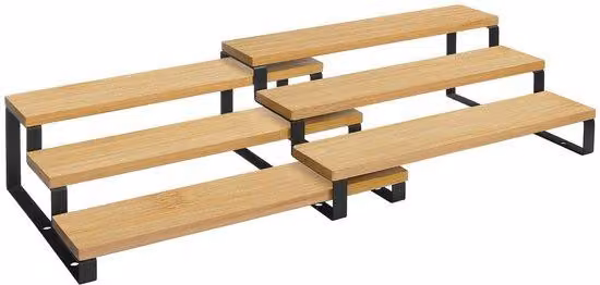 Porta erbe in bambù, con 3 ripiani - Pieghevole - Elegante - Robusto e stabile - Ideale per vasi di erbe aromatiche - Scaffale da cucina
