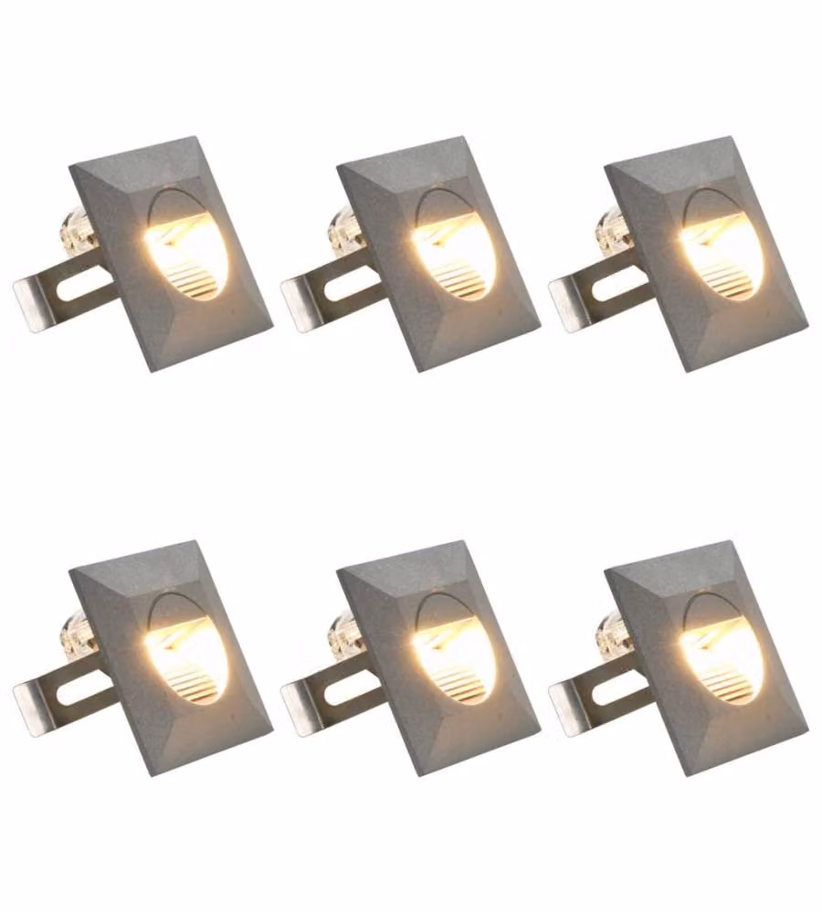 Lampade da Parete da Esterno a LED 6 pz 5 W Argento Quadrate