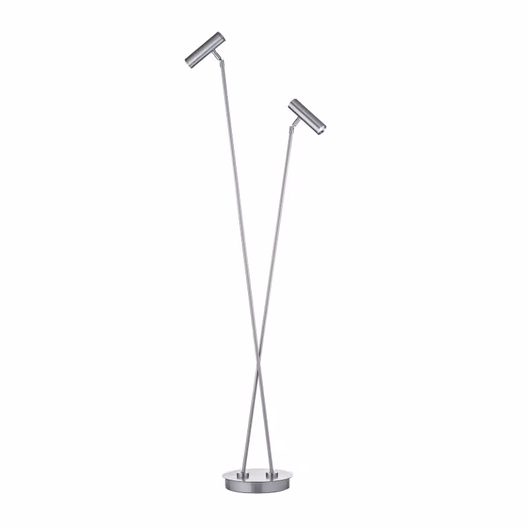HELL Lampada da terra a LED Tom Pro, dimmerabile, Alluminio / Grigio / Zincato, Soggiorno / Sala da pranzo, Metallo, Moderno, Lampada LED da terra