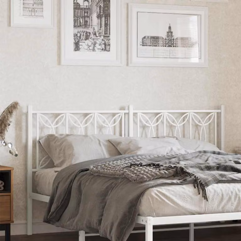 Testiera di ricambio in metallo bianco vidaXL per letto 160x200 cm