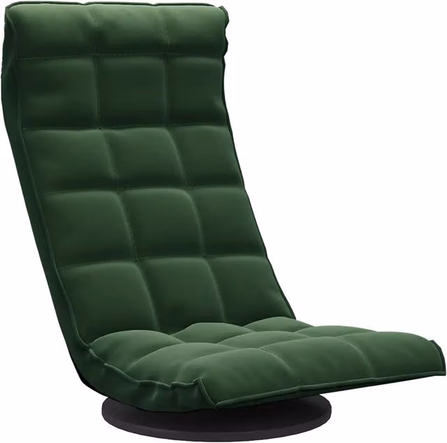 Sedia da Pavimento Girevole Verde Scuro in Velluto CFW3115806