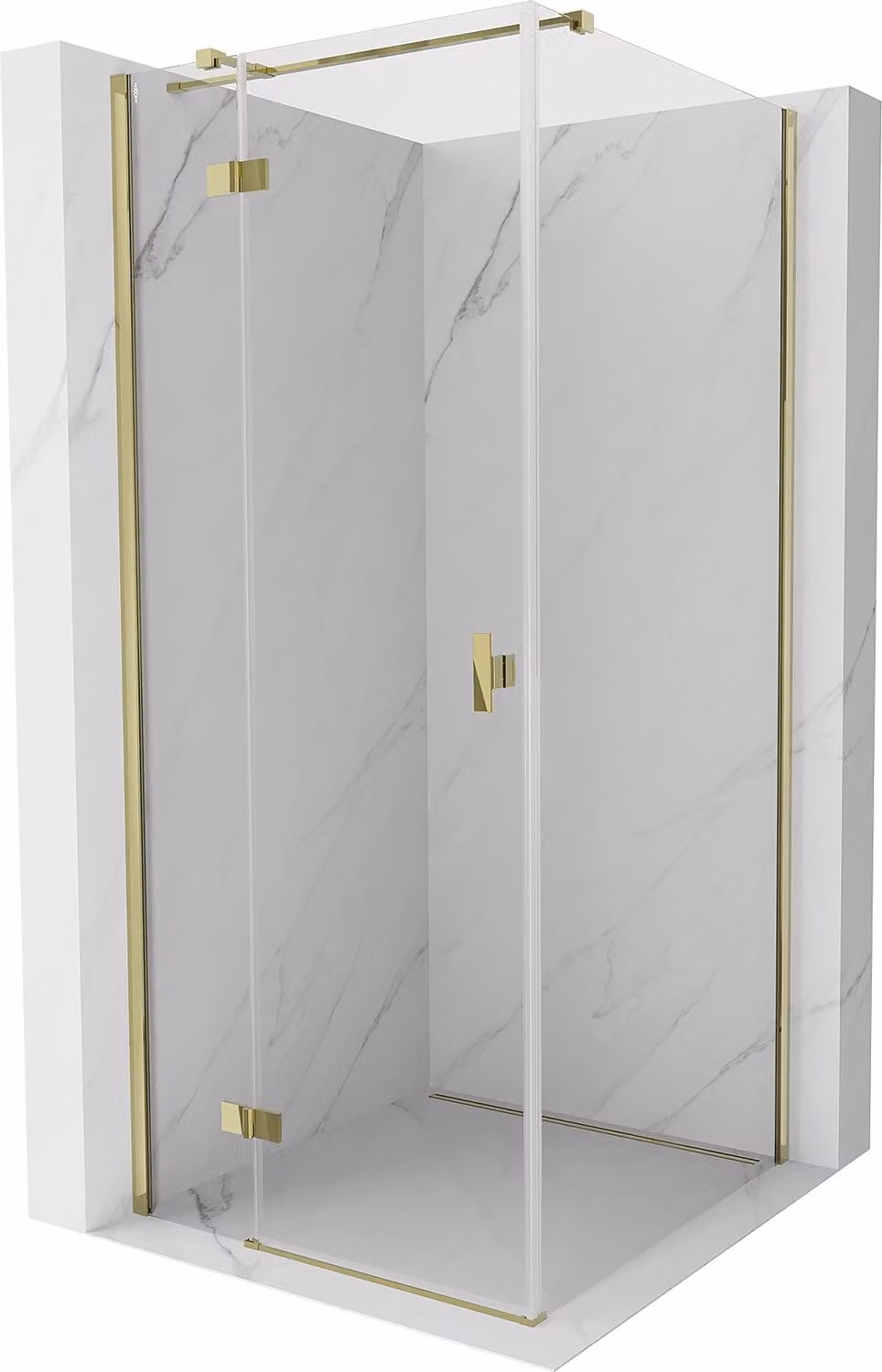 Mexen Mist-H T cabina doccia a battente sinistra 95 x 95 cm, trasparente, oro - 8A5T-095-095-50-00-L