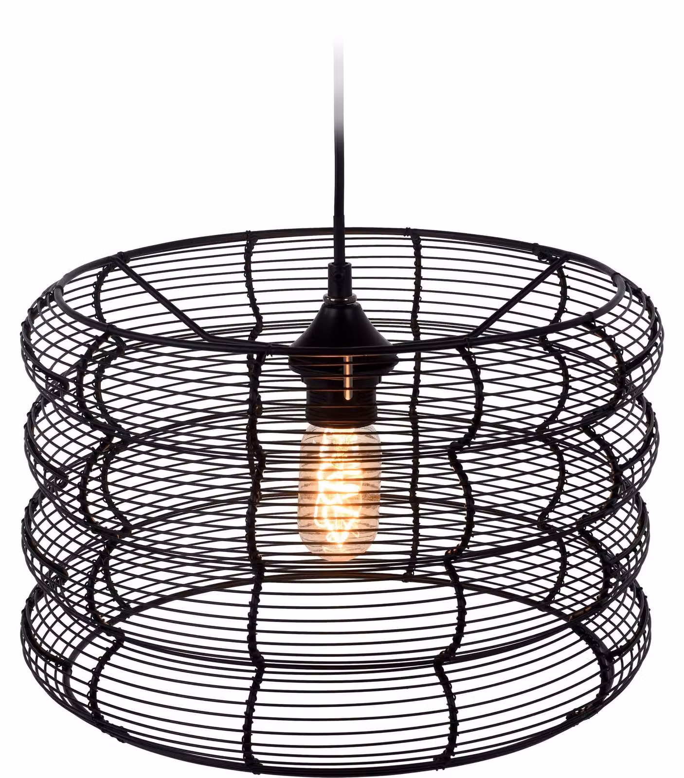 Plafoniera, rotonda, 34 cm, nero - Home Styling Collection