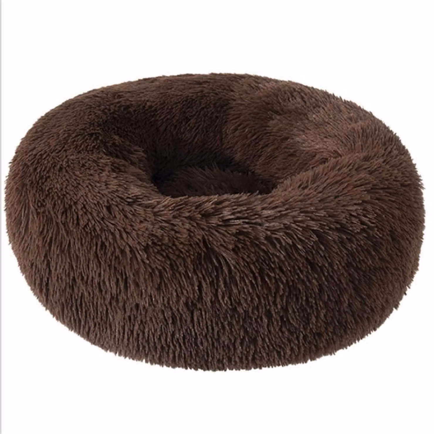 Cuccia per cani, cuccia per gatti, morbida, rotonda, in peluche, 70 cm, color curry scuro