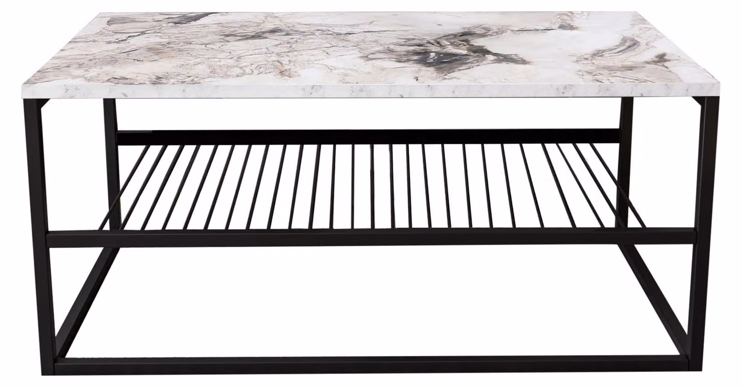 Tavolino in legno "Asude" - 95 x 55 x 42 cm - Bianco