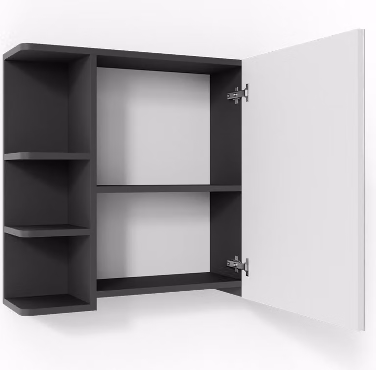 Specchio contenitore bagno Vicco Fynn Antracite 79.6 x 64 cm, Model 30173