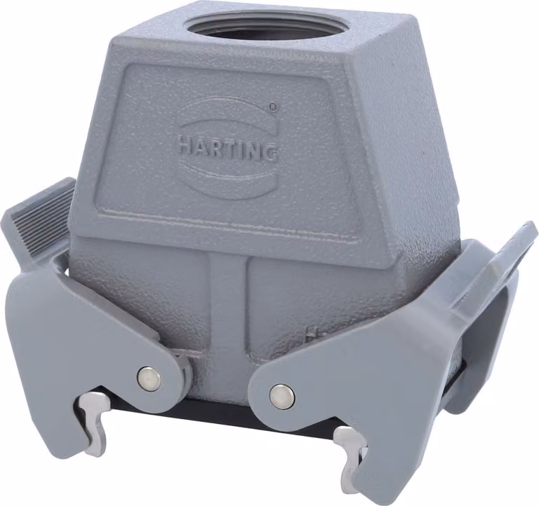 HARTING Han 10B Alloggiamento connettore alto, 1xM32 uscita cavo diritta, con 2 staffe trasversali Vite M32 Area di serraggio