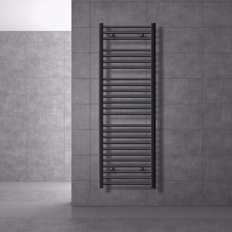 LuxeBath radiatore bagno Sahara, 500x1500 mm, antracite, diritto con attacco laterale, senza elemento riscaldante