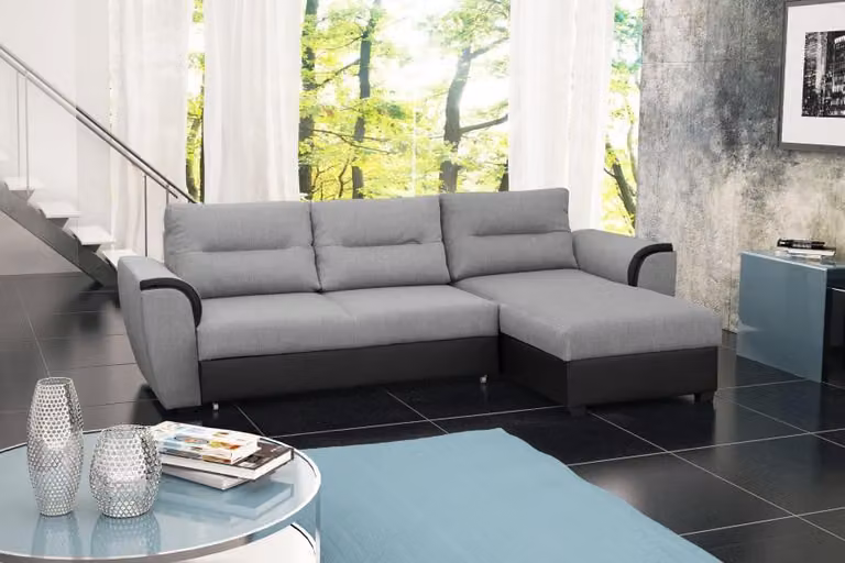 Sofa Schlafsofa Designer Sofa mit Bettfunktion + Bettkasten Ecksofa Couch