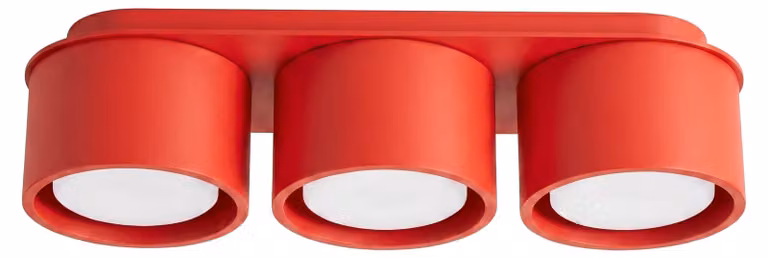 Plafoniera MODO 3 rossa Gx53 3xGx53 10W in alluminio 8,2x10,4x32,4 cm Sollux Lighting