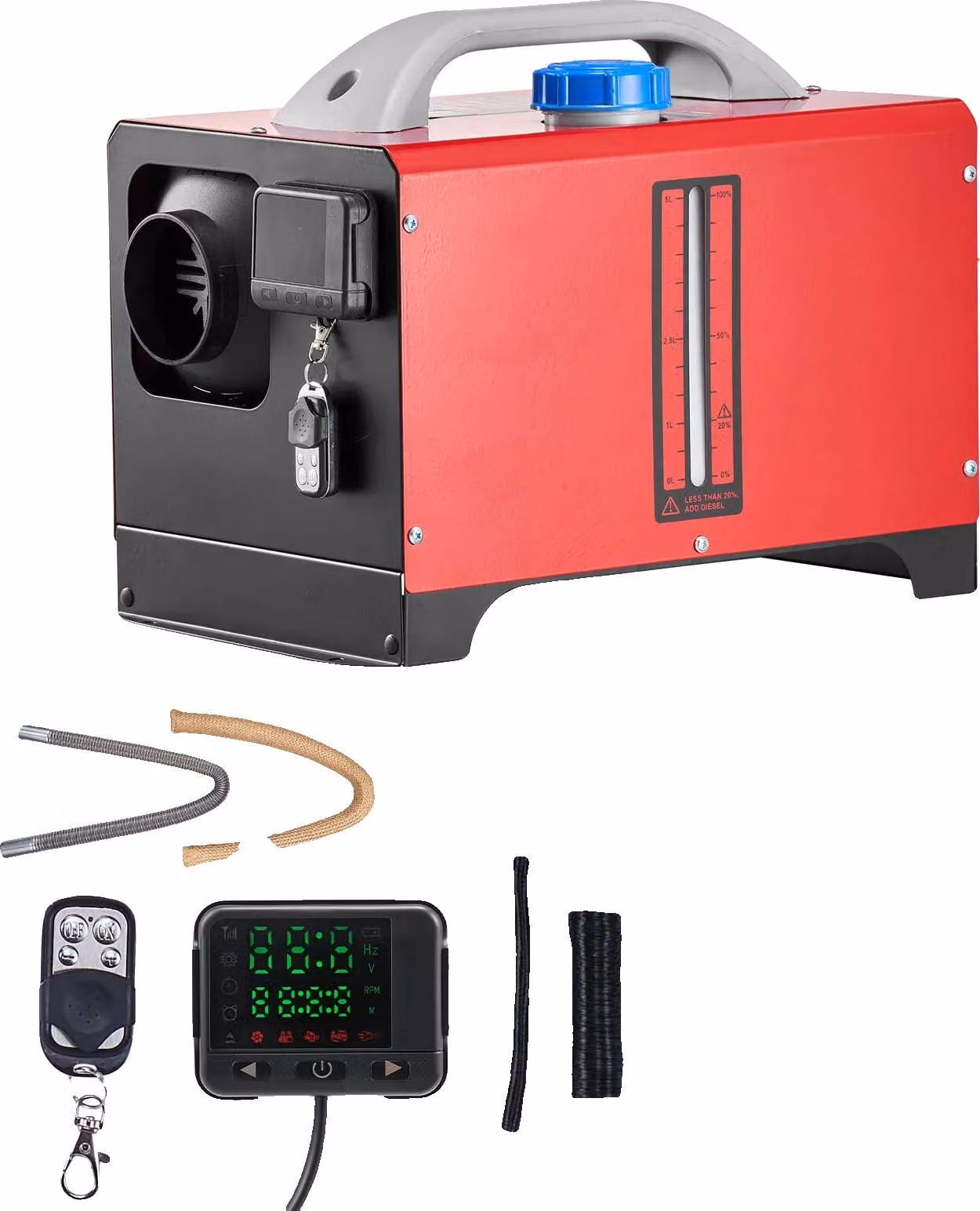 Riscaldatore d'aria diesel, telecomando, funzione di preriscaldamento, orizzontale, orizzontale