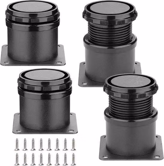 Piedini regolabili neri per mobili da 60 mm, set da 4.
