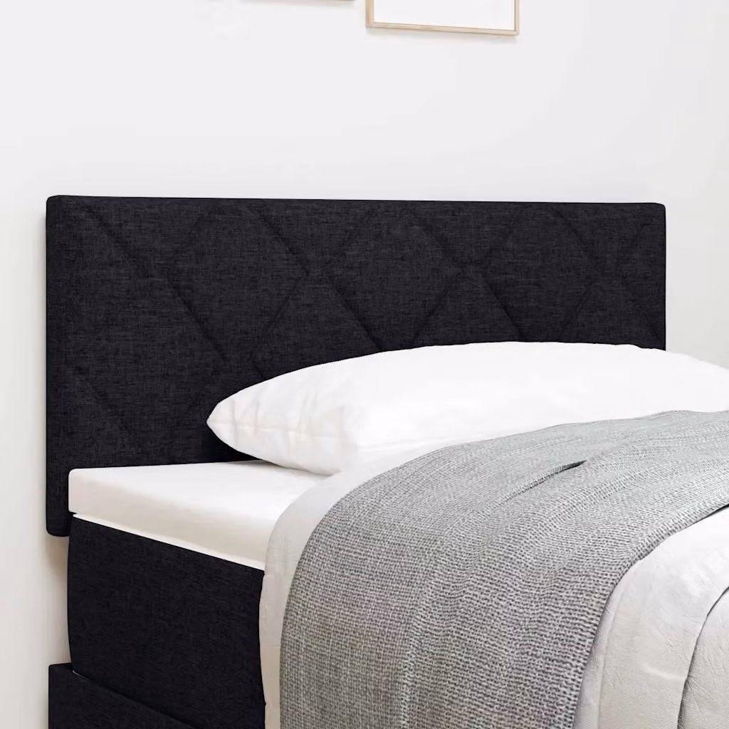 Testiera Letto con LED e Porta USB vidaXL in Tessuto Nero con Design Moderno e Geometrico