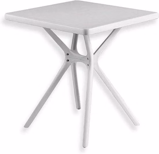 Tavolo da lavoro resistente - Arredamento da esterno - Per terrazza e giardino - Versatile, adatto sia per interni che per esterni - 70 x 70 cm - Bianco