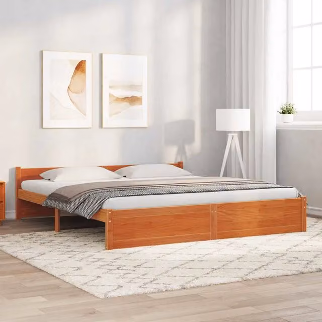 Struttura del letto-Giroletto Marrone cerato 205,5 x 205,5 x 51 cm
