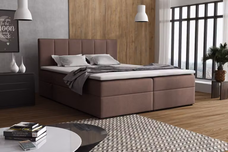 VENASI LISA letto a molle 180x200 con reti H2/H3 materasso MARRONE