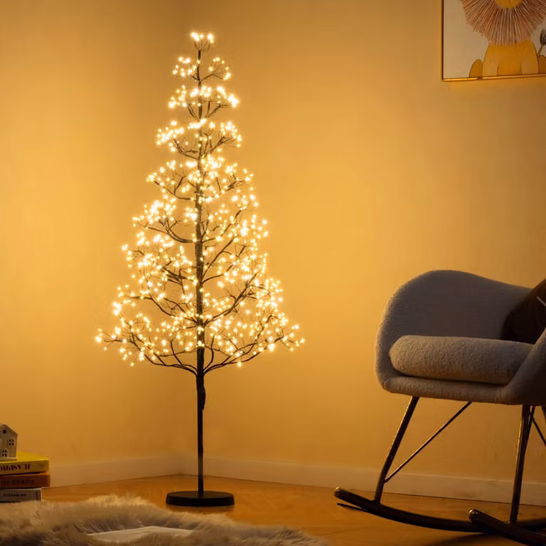 Costway Albero artificiale di cedro pre-illuminato con base ponderata, Decorazione da interno pre-illuminata per natale da 120cm