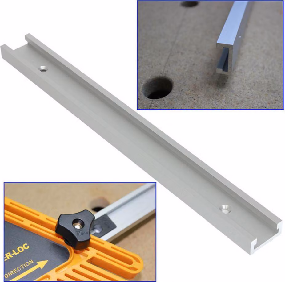 Guide a T da 300 mm, fissaggio guida a T con scanalatura per fresatrici verticali e seghe circolari da tavolo