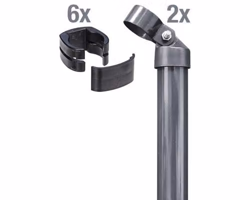 Alberts 602291 Set di angoli per rete elettrosaldata Fix-Clip Pro® , zinco-fosfato antracite metallizzato, per la posa nel calcestruzzo, altezza della recinzione 1020 mm