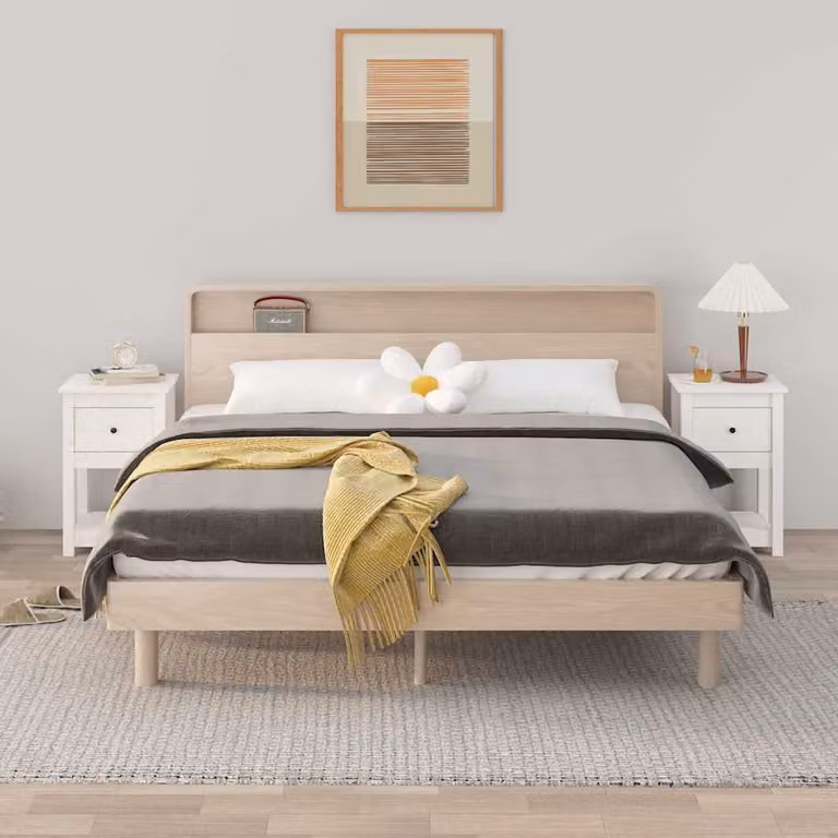 Set di 2 comodini vidaXL in legno massello di pino bianchi, design moderno, L 40 cm x P 35 cm x H 61,5 cm