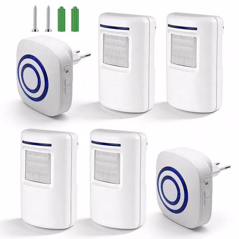 Sensore di movimento per porte, wireless, con 4 sensori PIR e 2 ricevitori