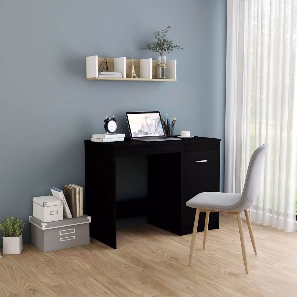 Maison Exclusive - Scrivania nera 100x50x76 cm Materiale ligneo