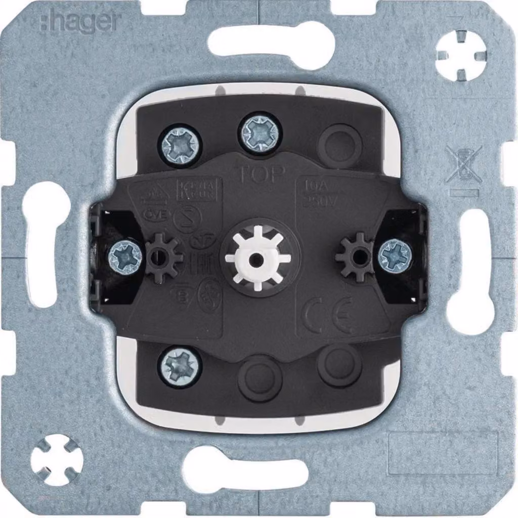 Interruttore rotativo per tapparelle Hager 1 polo WDE384103 da incasso, con funzione a scatto per elemento centrale con