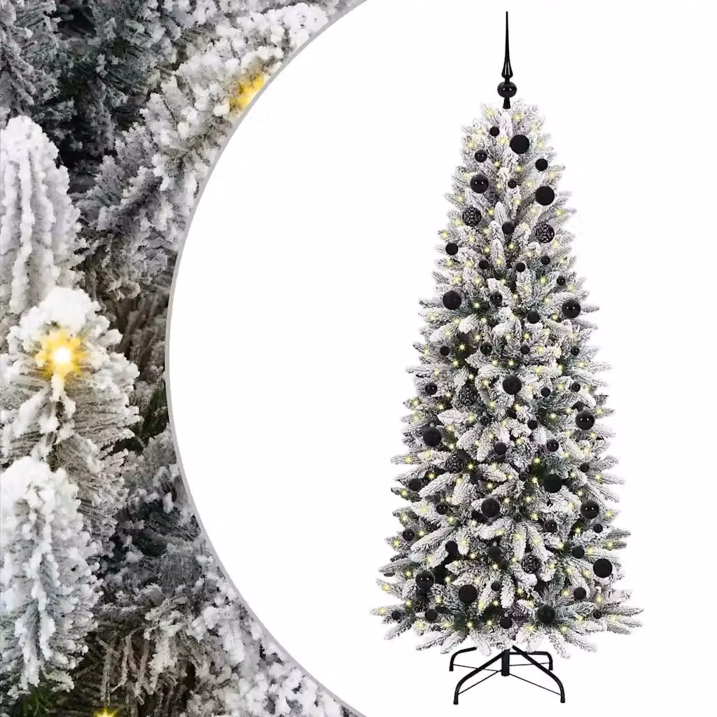 Albero di Natale artificiale moderno vidaXL bianco con luci LED warm white, Altezza: 180 cm – 2