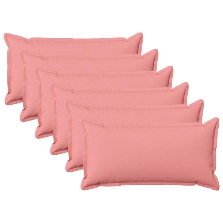 Set di 6 federe vidaXL HOUTEN rosa, L/P: 40 x 80 cm